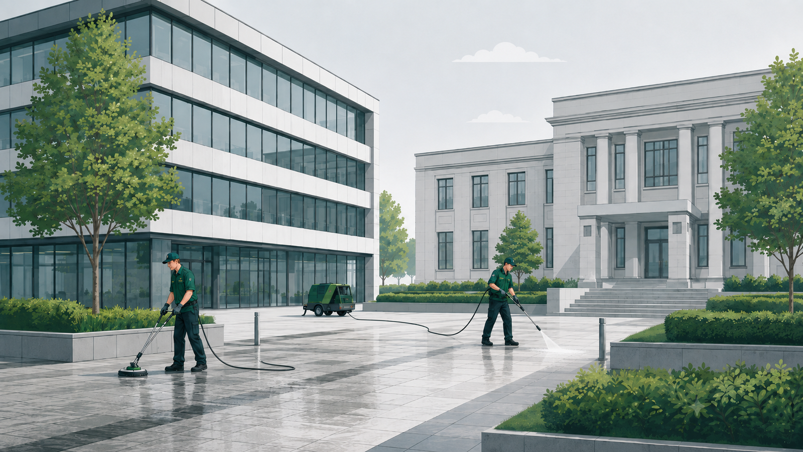 Steinreinigung für Gewerbe und öffentliche Auftraggeber